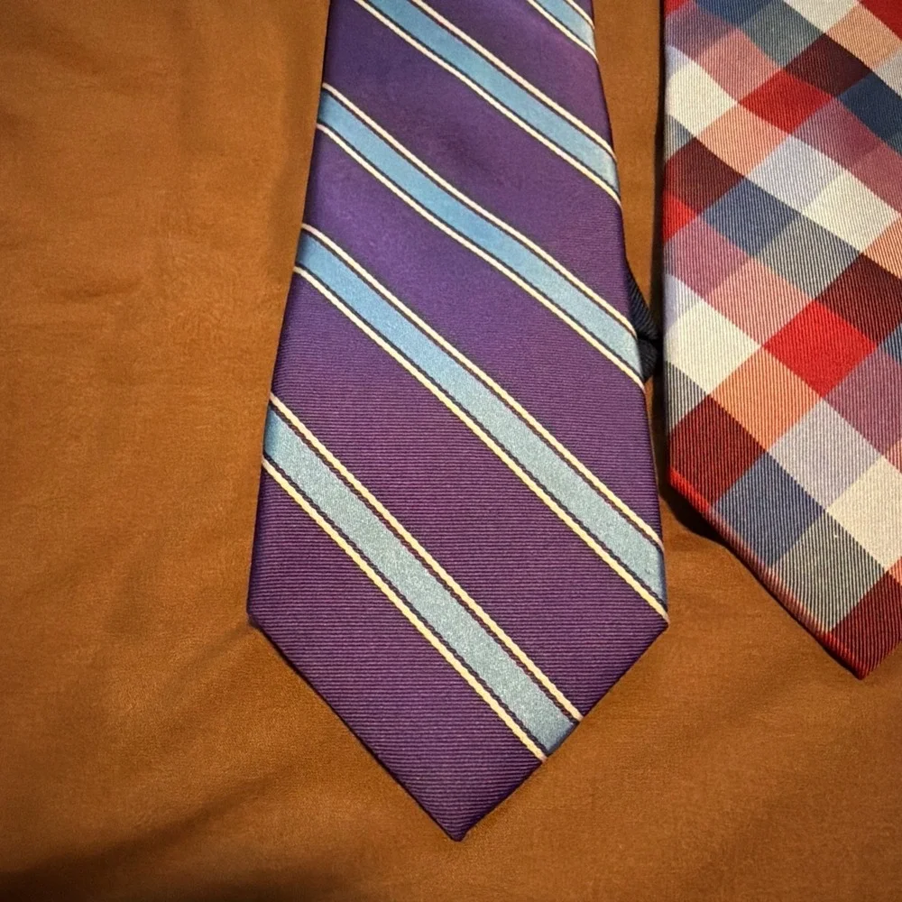 Men's Lot of Three Tommy Hilfiger 100% Italian Silk Double Print Neck Ties!